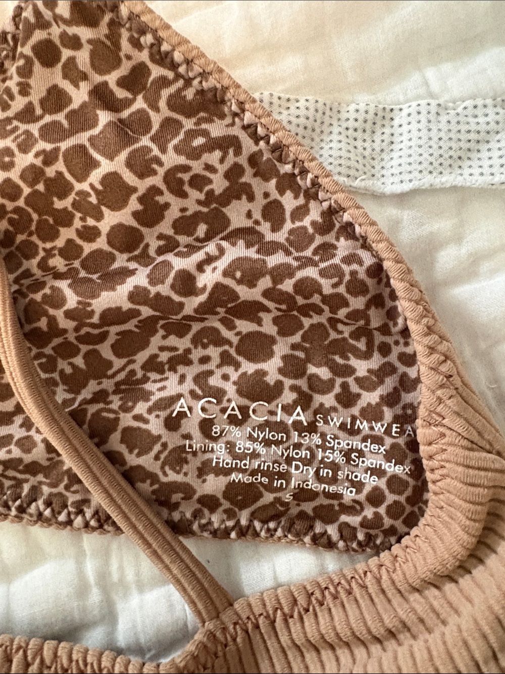 acacia swimwear Taupe Ribbed Tie-Side Bikini Set - Picture 3 of 5
